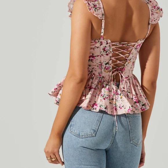 Like NEW ASTR the label floral corset top - Picture 8 of 8